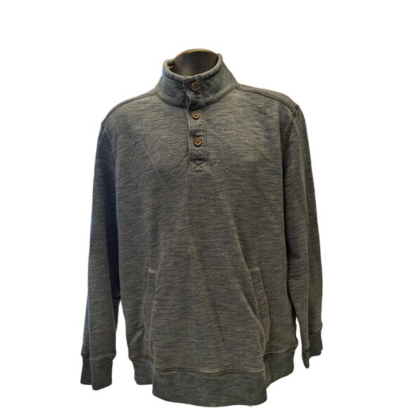 GH Bass Sweater Mens Size XL Sherpa Lined Pullover Gray Long Sleeve Pockets - Picture 5 of 9